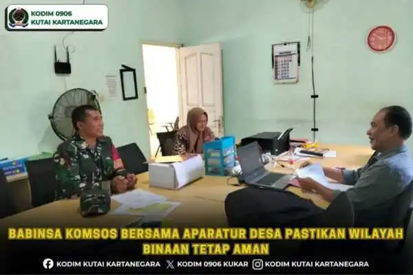 Babinsa Komsos Bersama Aparatur Desa Pastikan Wilayah Binaan Tetap Aman