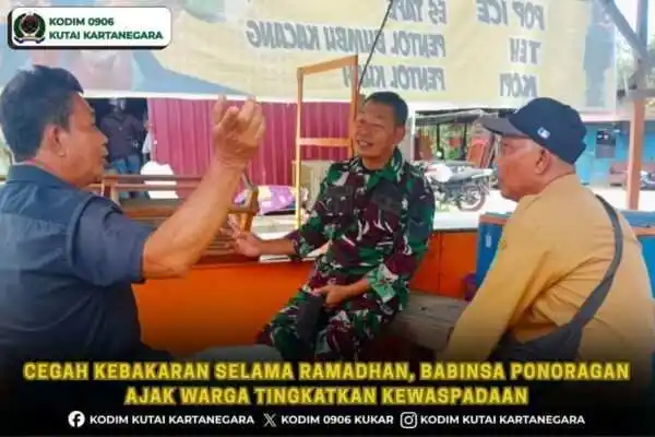 Cegah Kebakaran Selama Ramadhan, Babinsa Ponoragan Ajak Warga Tingkatkan Kewaspadaan