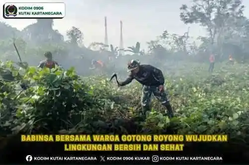 Babinsa Bersama Warga Gotong Royong Wujudkan Lingkungan Bersih dan Sehat
