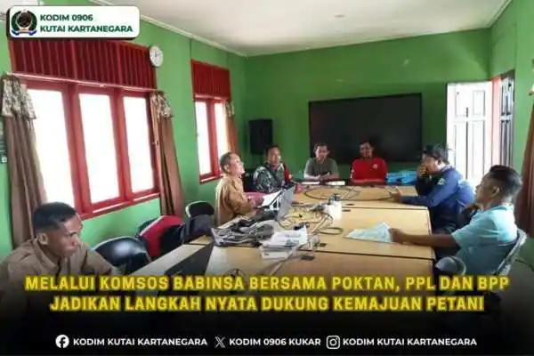 Melalui Komsos Babinsa Bersama Poktan, PPL dan BPP Jadikan Langkah Nyata Dukung Kemajuan Petani