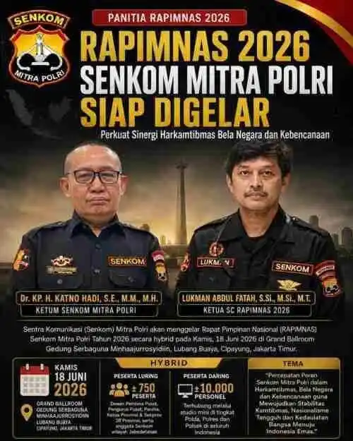 Rapimnas 2026 Senkom Mitra Polri Angkat Isu Strategis Bela Negara dan Kebencanaan