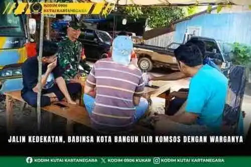 Jalin Kedekatan, Babinsa Kota Bangun Ilir Komsos dengan Warganya