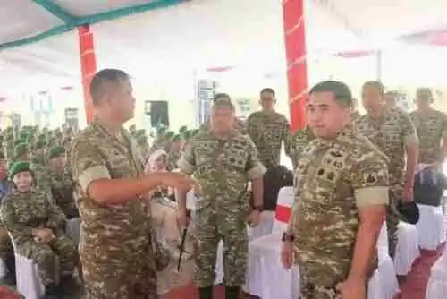 Pastikan Kesiapan Prajurit, Wapang TNI Bersama Menhan Tinjau Marshalling Area Yonif TP 937/Satria Kalijaga