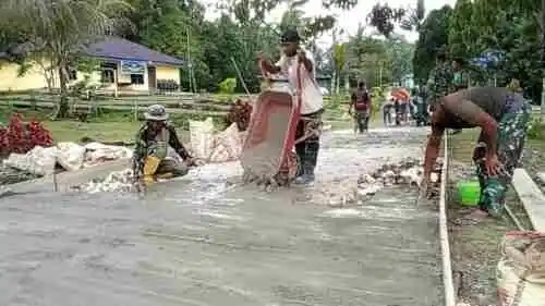 TMMD Ke-129 hari ke 2 (dua) TA 2026 Pembuatan Jalan Cor di Kampung Sesor, Tingkatkan Akses dan Kesejahteraan Masyarakat