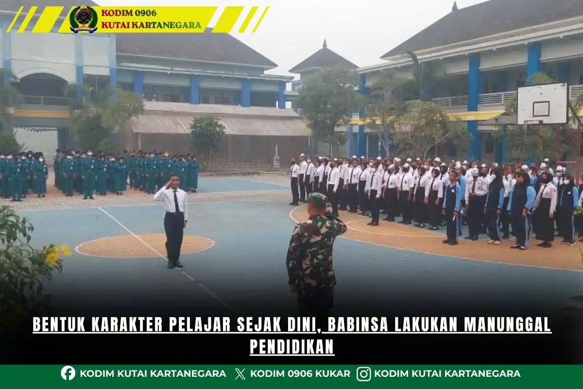 Bentuk Karakter Pelajar Sejak Dini, Babinsa Lakukan Manunggal Pendidikan