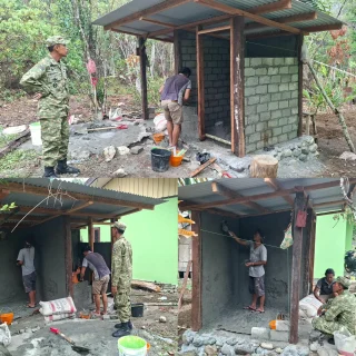 Pastikan pembangunan berjalan baik dan benar, Wadansatgas TMMD 130 Kodim 1808/Mansel Tinjau langsung pembangunan MCK di Kampung Yamboi