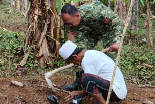Satgas TMMD ke-130 Kodim 0622 Sukabumi Tanam 500 Pohon di Ciemas