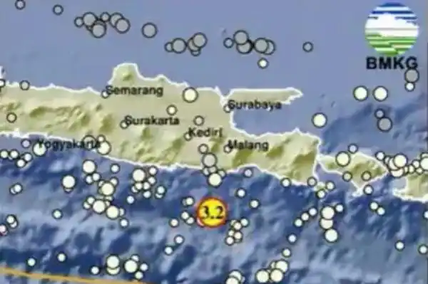 Gempa Magnitudo 3,2 Tercatat di Selatan Kabupaten Malang