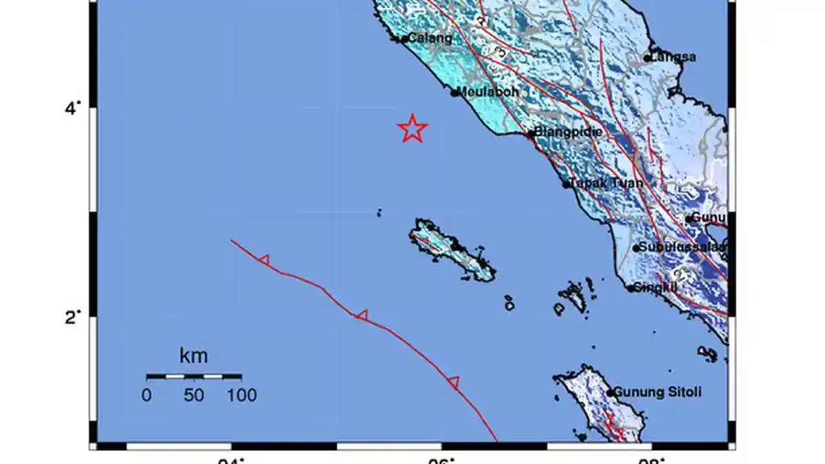 Gempa M 5,4 Terjadi di Lepas Barat Daya Meulaboh, BMKG Pastikan Tak Berpotensi Tsunami
