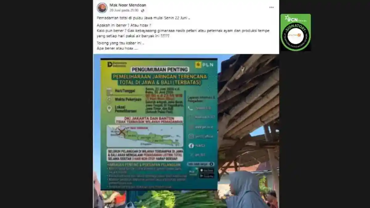 Klaim Pemadaman Total Jawa–Bali Tiga Hari Beredar di Media Sosial