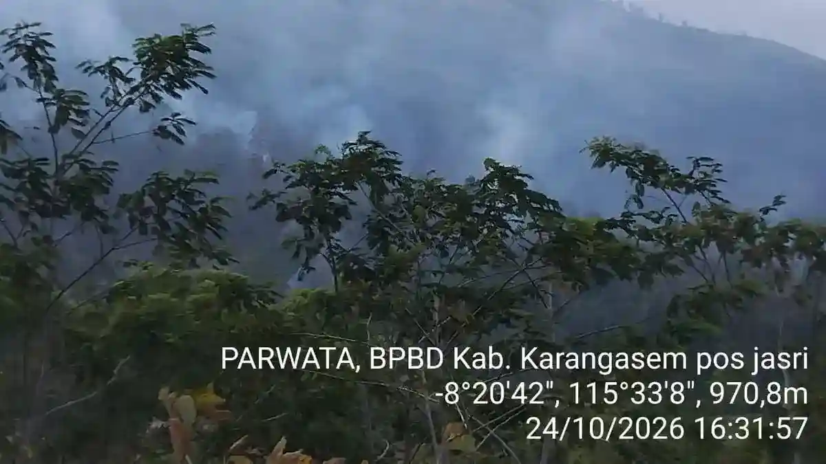 Karhutla di Lereng Gunung Agung Padam, 18 Hektar Hutan Lindung Terdampak