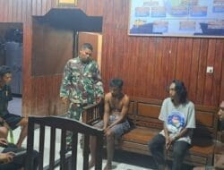 Aksi Babinsa Koramil Agimuga Bersama Personel Lanal Timika Amankan Pengedar Sekaligus Pemakai Narkoba