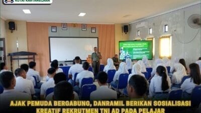 Ajak Pemuda Bergabung, Danramil Berikan Sosialisasi Kreatif Rekrutmen TNI AD Pada Pelajar