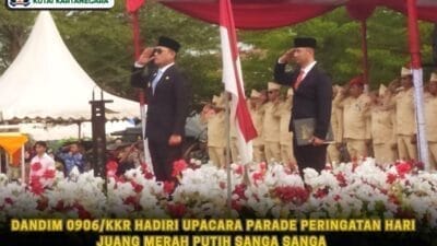 Dandim 0906/Kkr Hadiri Upacara Parade Peringatan Hari Juang Merah Putih Sanga Sanga