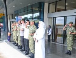 Danlanud Sultan Hasanuddin Sambut dan Hantar Kunjungan Kerja Wamenhan RI di Makassar