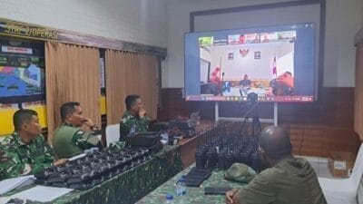 Pastikan Kesiapan Alat Komunikasi, Kodim 1710/Mimika Ikuti Vicon dengan Komlekdam XVII/Cenderawasih