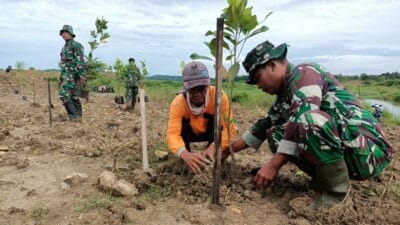 Mitigasi Bencana, Tiga Pilar di Kedungsumber Temayang Bojonegoro Tanam Ratusan Pohon Produktif