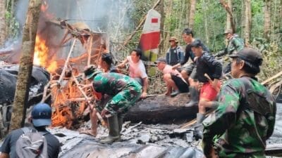 TNI Temukan dan Evakuasi Kecelakaan Pesawat Pelita Air di Pegunungan Krayan Timur, Kalimantan Utara