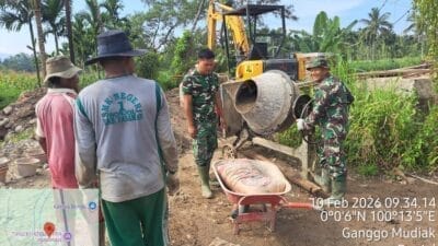 TNI AD Pacu Pembangunan Jembatan Gantung Equator, Akses Warga Kampung Alai Segera Terhubung