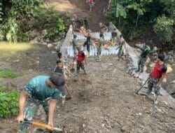 TNI AD Bangun Jembatan Aramco di Lima Puluh Kota, Perkuat Akses dan Ekonomi Warga