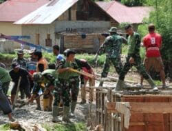 Gotong Royong TNI dan Warga Pacu Pembangunan Jembatan Perintis Garuda di Pesisir Selatan