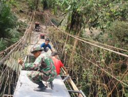 TNI AD Rampungkan Rehab Jembatan Gantung Halimbe, Akses Warga Labura Kembali Lancar