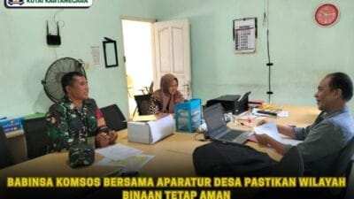 Babinsa Komsos Bersama Aparatur Desa Pastikan Wilayah Binaan Tetap Aman
