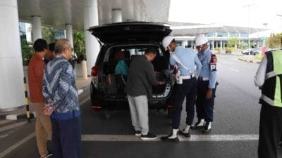 Satpom Lanud Sjamsudin Noor Gelar Operasi Gaktib Gabungan, Perketat Pengawasan Kendaraan di Bandara Internasional