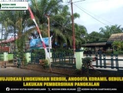 Wujudkan Lingkungan Bersih, Anggota Koramil Sebulu Lakukan Pembersihan Pangkalan
