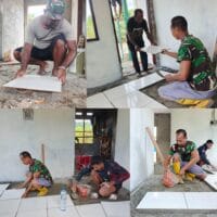 RTLH TMMD Ke-128 Kodim 1801/Manokwari Mulai Tahap Pemasangan Keramik