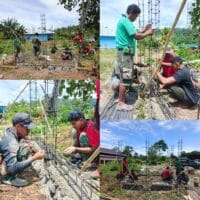 Melalui TMMD Ke-128 Kodim 1801/Manokwari Sudah Terpasang Rangka Besi Bak Penampung Air Bersih