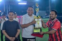 Gelar Juara Mini Soccer Kapolresta Cup I Jatuh ke Tangan Satreskrim FC dan Senkom FC