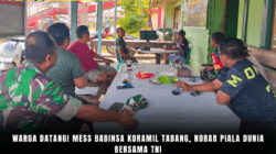 Warga Datangi Mess Babinsa Koramil Tabang, Nobar Piala Dunia Bersama TNI