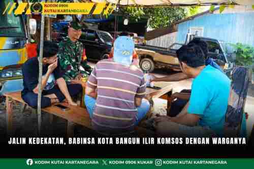 Jalin Kedekatan, Babinsa Kota Bangun Ilir Komsos dengan Warganya