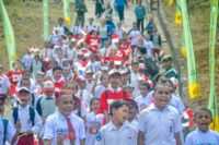 Sang Merah Putih Terbesar di Indonesia Berkibar di Puncak Gunung Cycloop, Koops TNI Habema : Gegap Gempita Damai Persatuan dari Tanah Cenderawasih