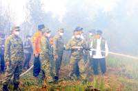 Komandan Lanud Sjamsudin Noor Pimpin Langsung Pemadaman Kebakaran Hutan dan Lahan di Kalimantan Selatan
