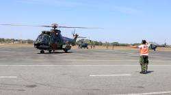 Pantau Dari Langit, Lanud Sjamsudin Noor Dukung Patroli Udara Helikopter Caracal TNI AU Dalam Penanganan Karhutla di Kasel