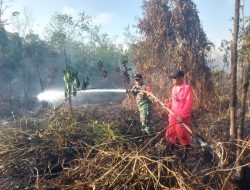 BABINSA BERSAMA BHABINKAMTIBMAS DAN RELAWAN PADAMKAN KARHUTLA DI BANTUAS