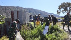 HUT TNI Ke-81 Tahun  2026, Kodim 1714/Puncak Jaya : TNI Peduli Sampah Bersama Masyarakat