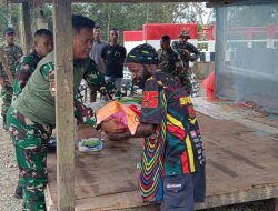 Komsos Koramil 1710-03/Kuala Kencana Dan Syukuran Selesainya Pembangunan Jembatan Garuda