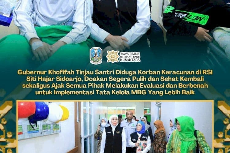 Gubernur Khofifah menyampaikan bahwa pasien yang dirawat di RSI Siti Hajar mengaku mengalami mual dan pusing