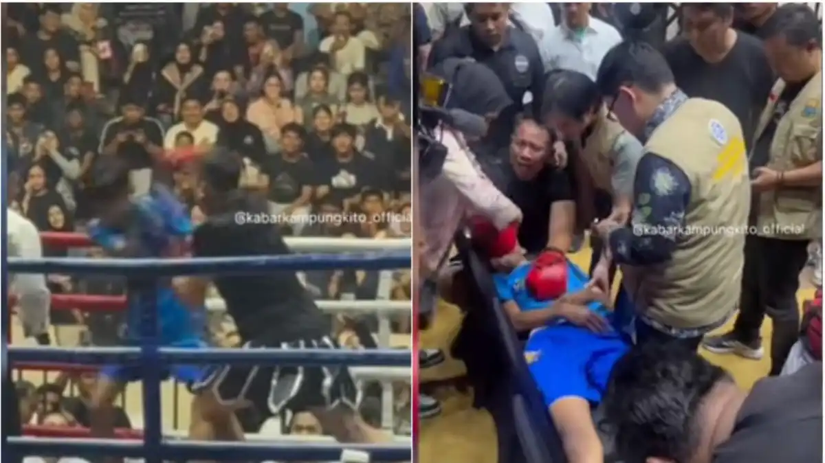 Dede Sunandar Tak Sadarkan Diri dalam Duel Hiburan, Vicky Hentikan Laga