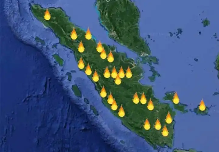 Sebaran Hotspot di Sumatra Capai 2.895 Titik, Riau Catat 14 Titik Panas
