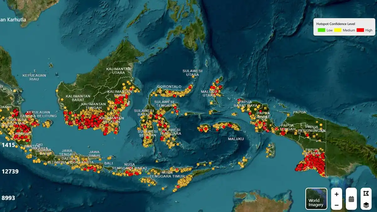Sebaran Karhutla Nasional Meningkat, Kalteng Catat 3.268 Titik Panas