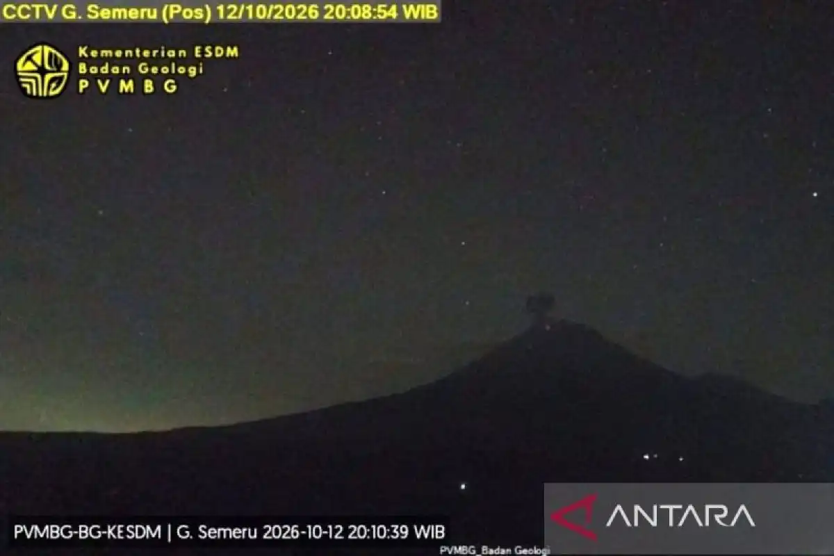 Gunung Semeru Erupsi Lima Kali, Kolom Abu Mencapai 1 Kilometer