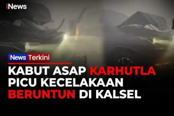 Kabut Asap Tebal Ganggu Pandangan, Tiga SUV Bertabrakan di Barito Kuala