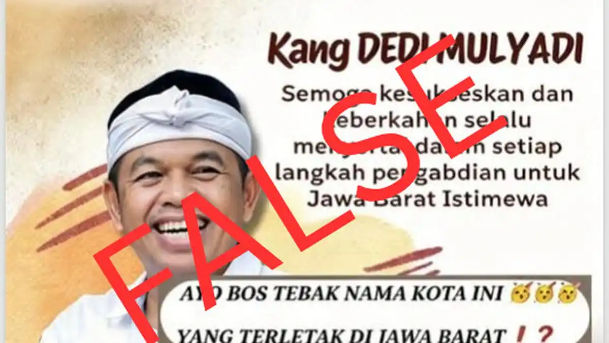 Klaim Dedi Mulyadi Bagikan Hadiah Tebak Nama Kota di Facebook Ternyata Hoaks