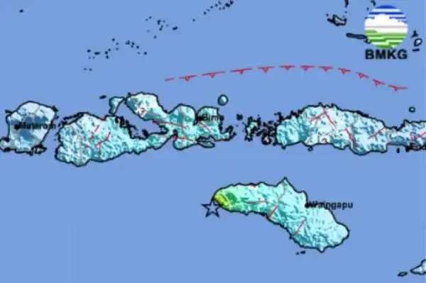 Gempa M 4,1 Berpusat di Laut Selatan Kodi Mengguncang Sumba Barat Daya