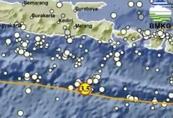 Gempa M3,5 Tercatat di Selatan Jember pada Rabu Sore