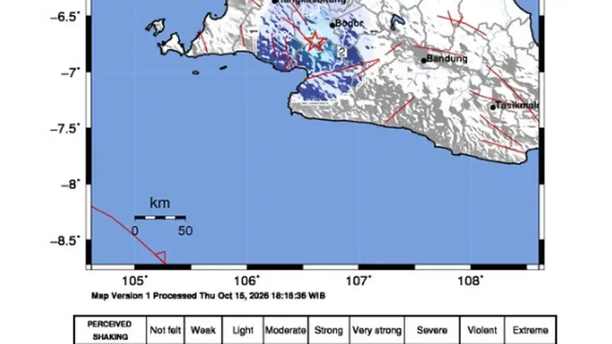 Gempa M4,1 Terjadi di Wilayah Bogor pada Kamis Sore